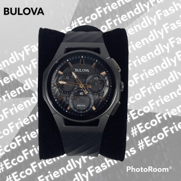 Bulova Other - Bulova Mens Curv Dark Gray Chronograph Wristwatch Quartz Sapphire Glass